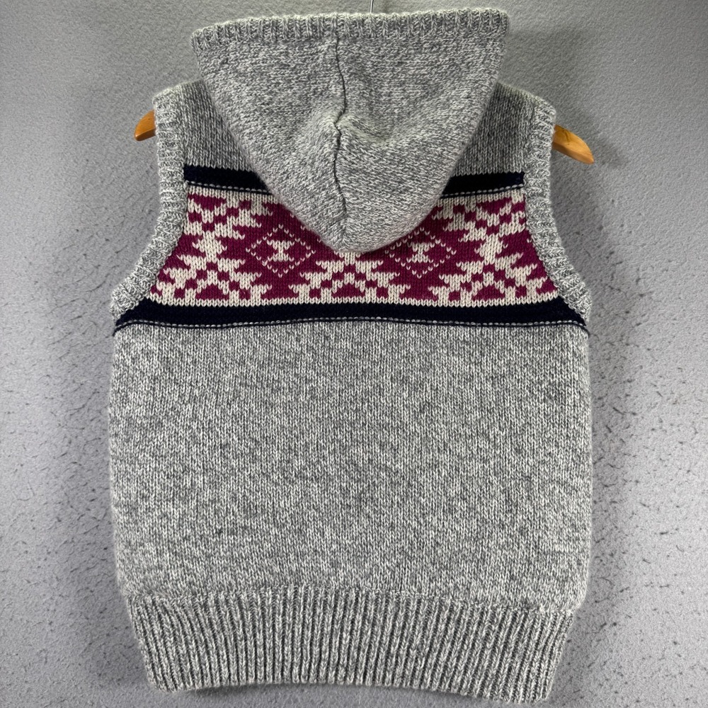 Between Me & You Sherpa Lined Knit Vest Womens Large Gray Wool Aztec Heavyweight - Picture 2 of 9